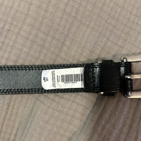 Wilfred Accent solid brass leather belt, size large in black and matte silver - Picture 5 of 5